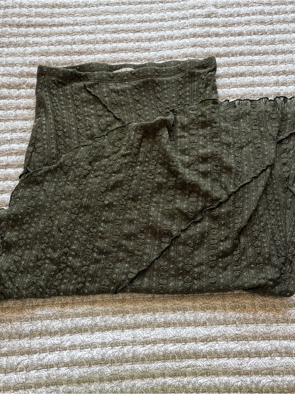 Derek Heart Olive Green Asymmetrical Maxi Skirt